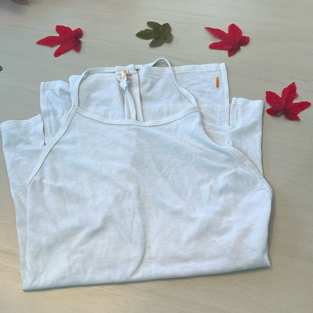 Off White high neck racerback Lucy tank top
